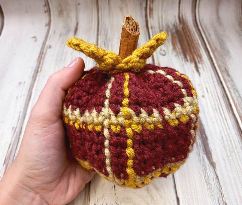 Tartan Plaid Crochet Pumpkin