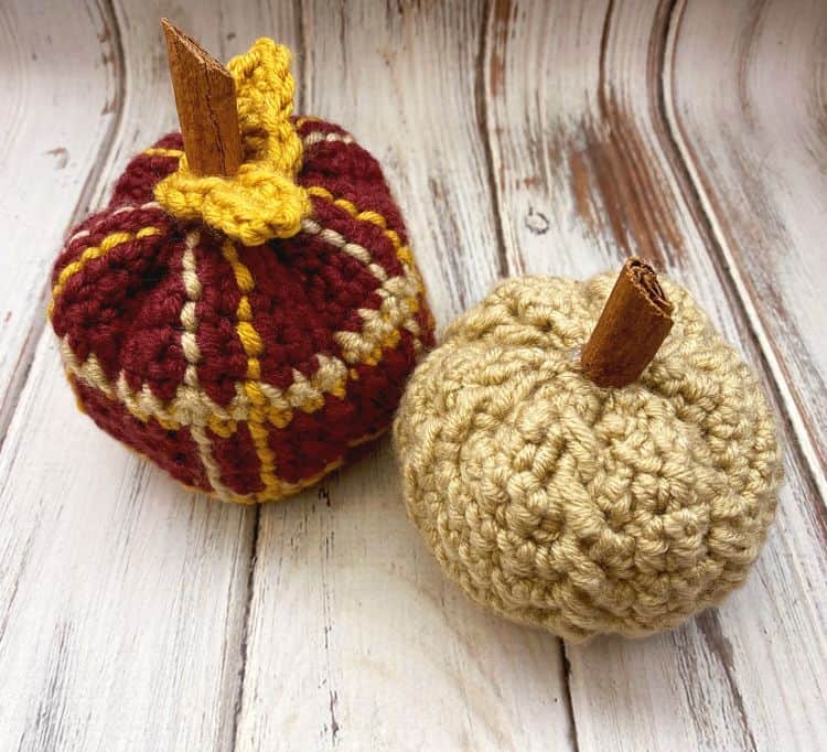 Tartan Plaid Crochet Pumpkin