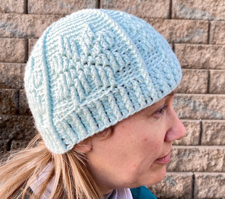 Textured Crochet Snowflake Beanie