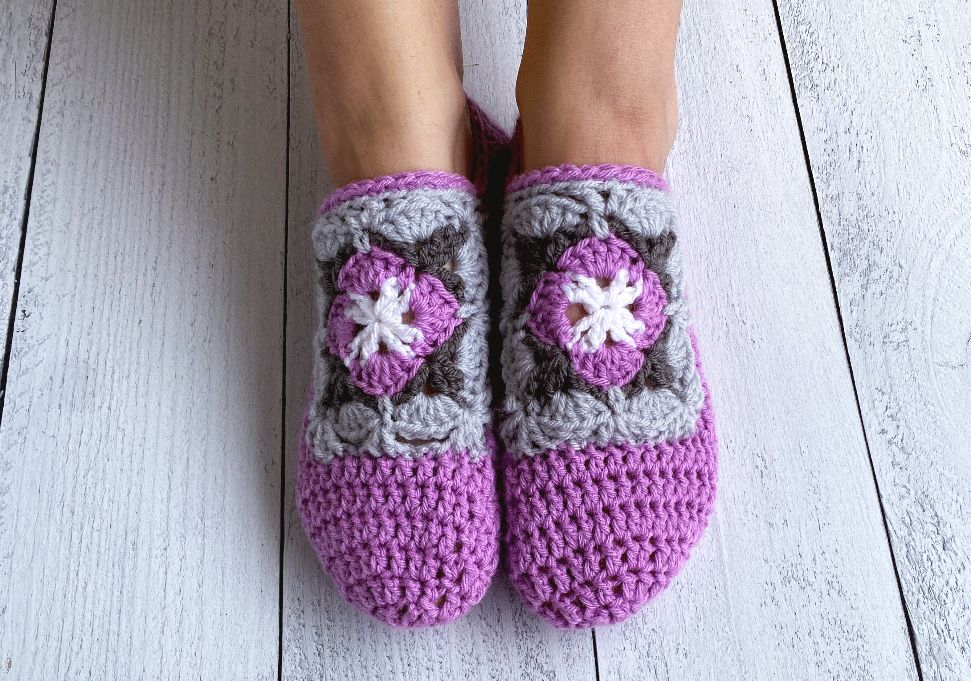 Crochet Square Slippers