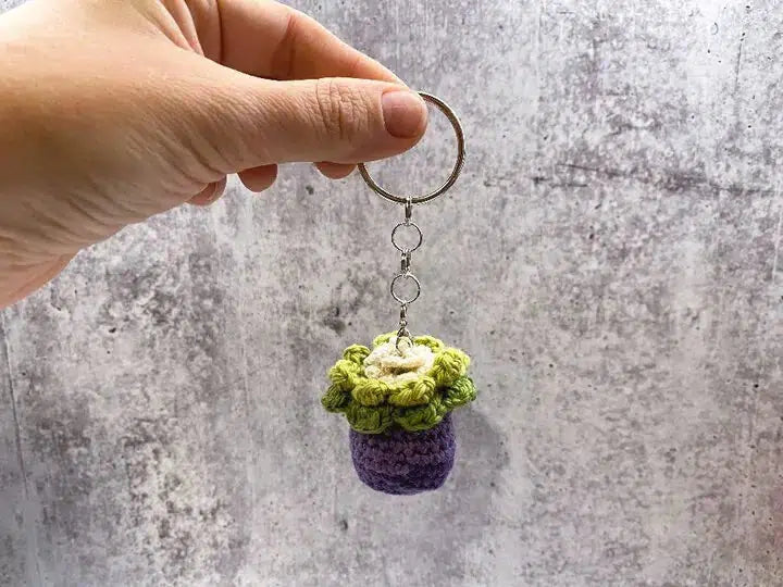 succulent keychain Mini Crochet Succulent – Love.Life.Yarn