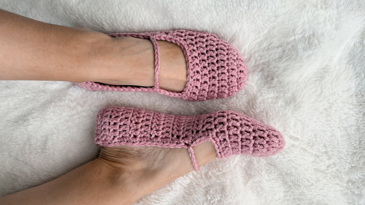 Bulky Crochet Ballet Slippers