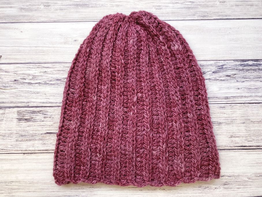 Reversible Ribbed Crochet Beanie