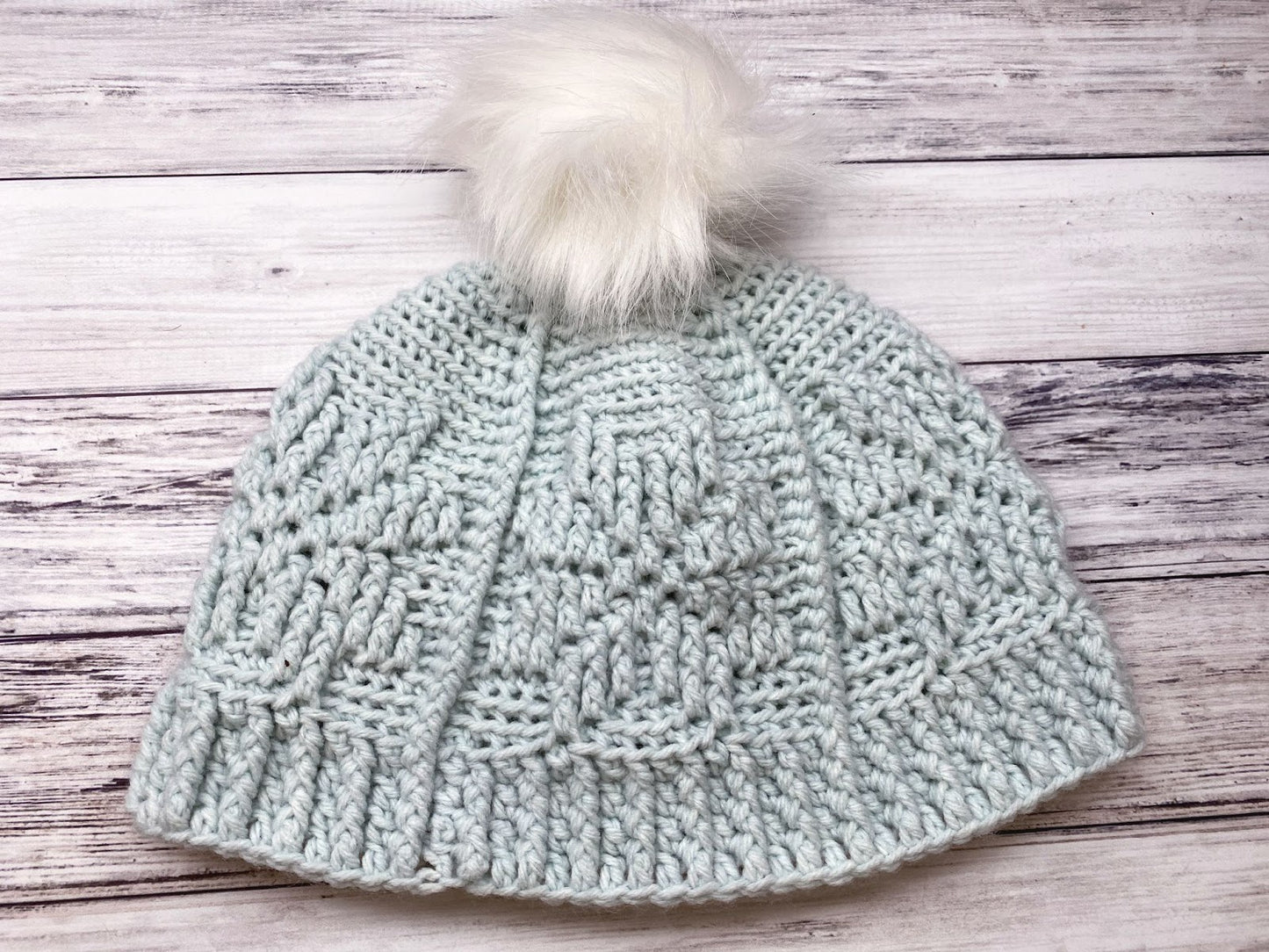 Textured Crochet Snowflake Beanie
