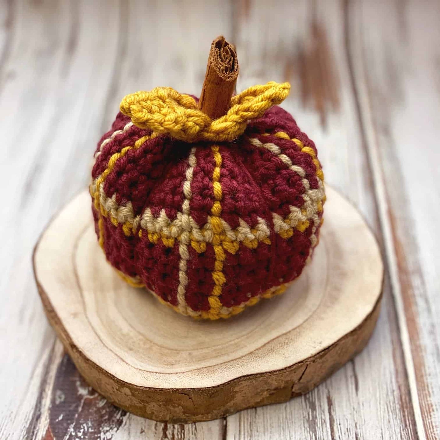 Tartan Plaid Crochet Pumpkin