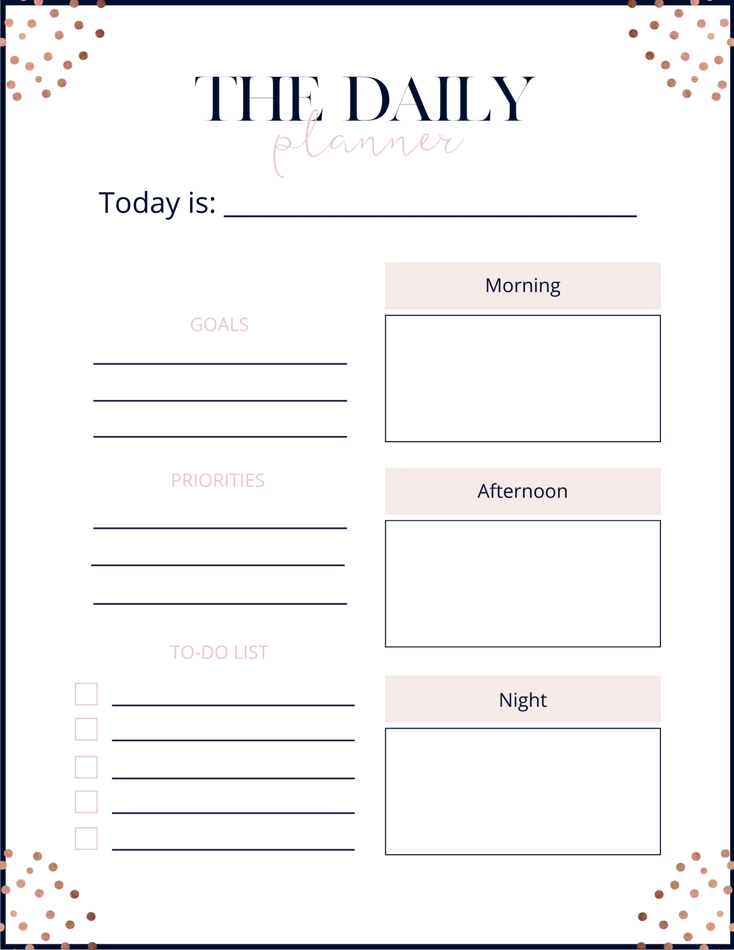 Rose Gold Crochet Life Planner