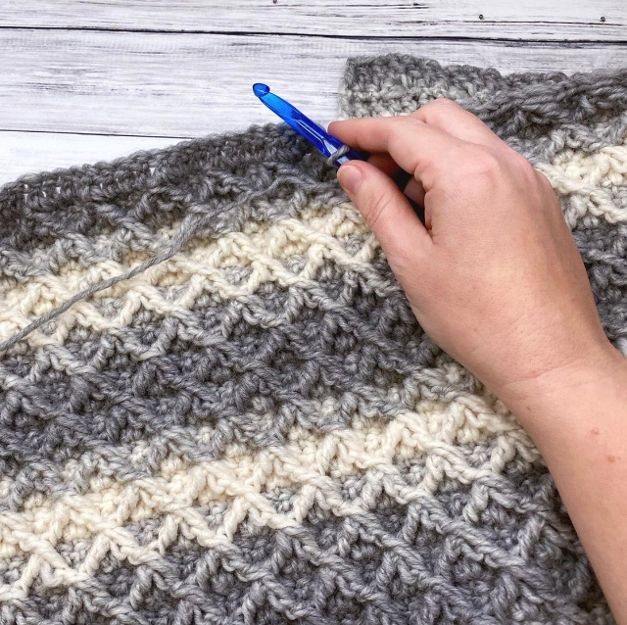 Diamond Stitch Crochet Blanket –