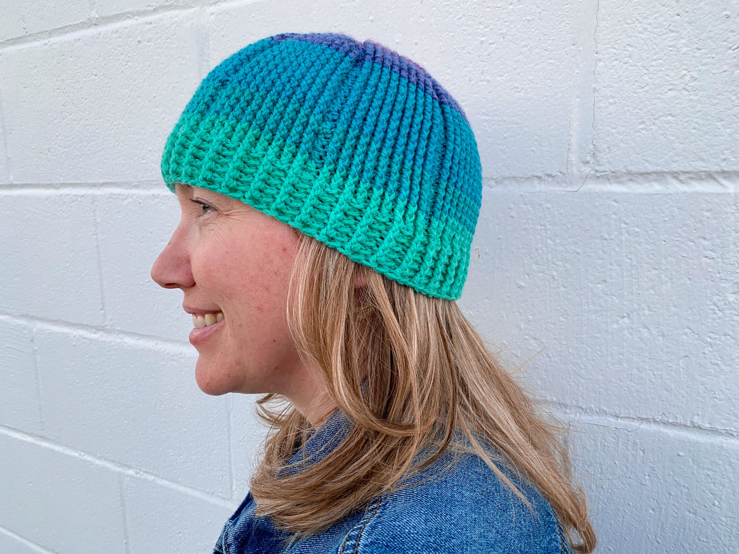 Self-Striping Simple Crochet Beanie