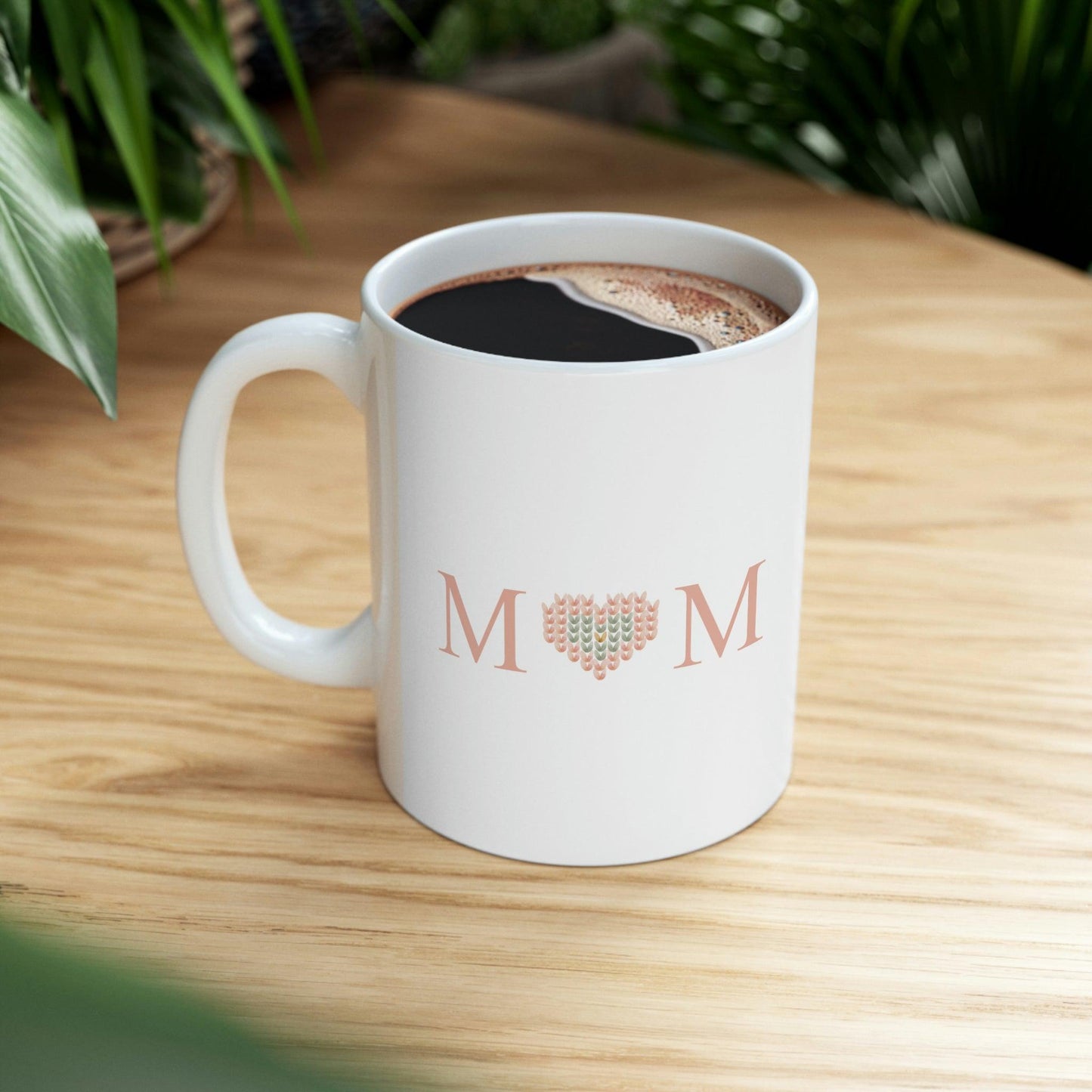 Knitted Heart Mom Mug