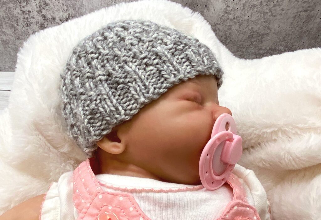 Basketweave Knit Preemie Hat