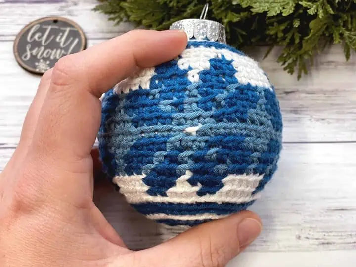 Fair Isle Crochet Christmas Ornament