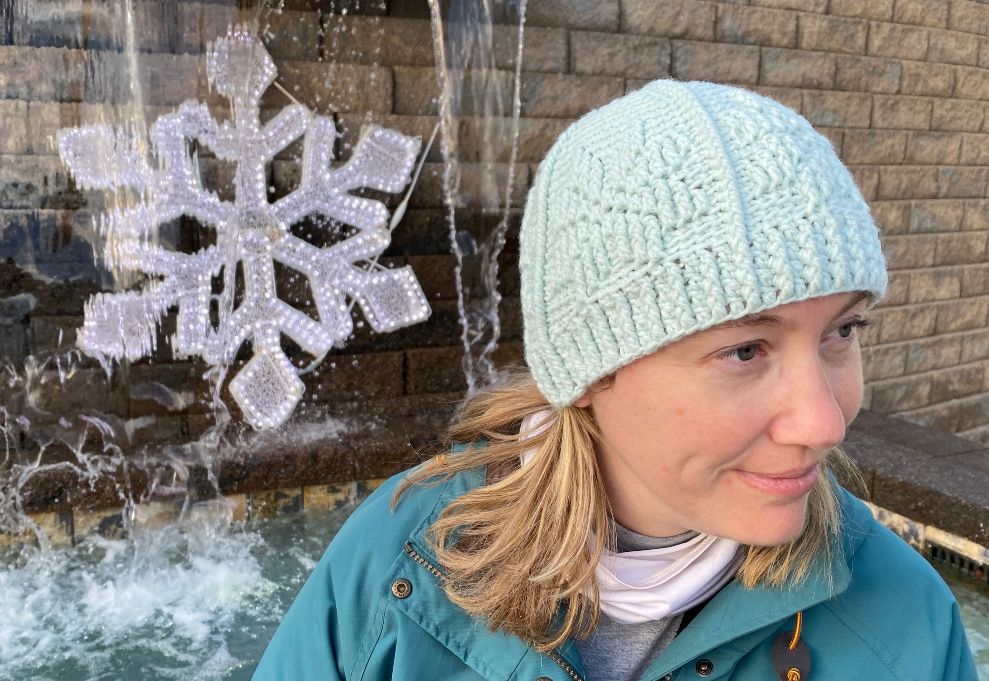 Textured Crochet Snowflake Beanie