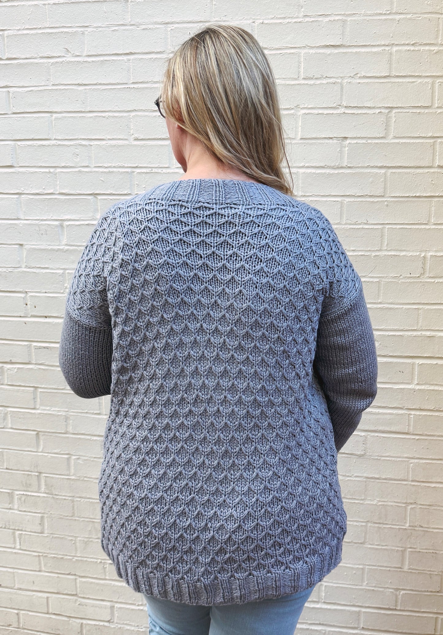 Textured Drop Shoulder Cardigan