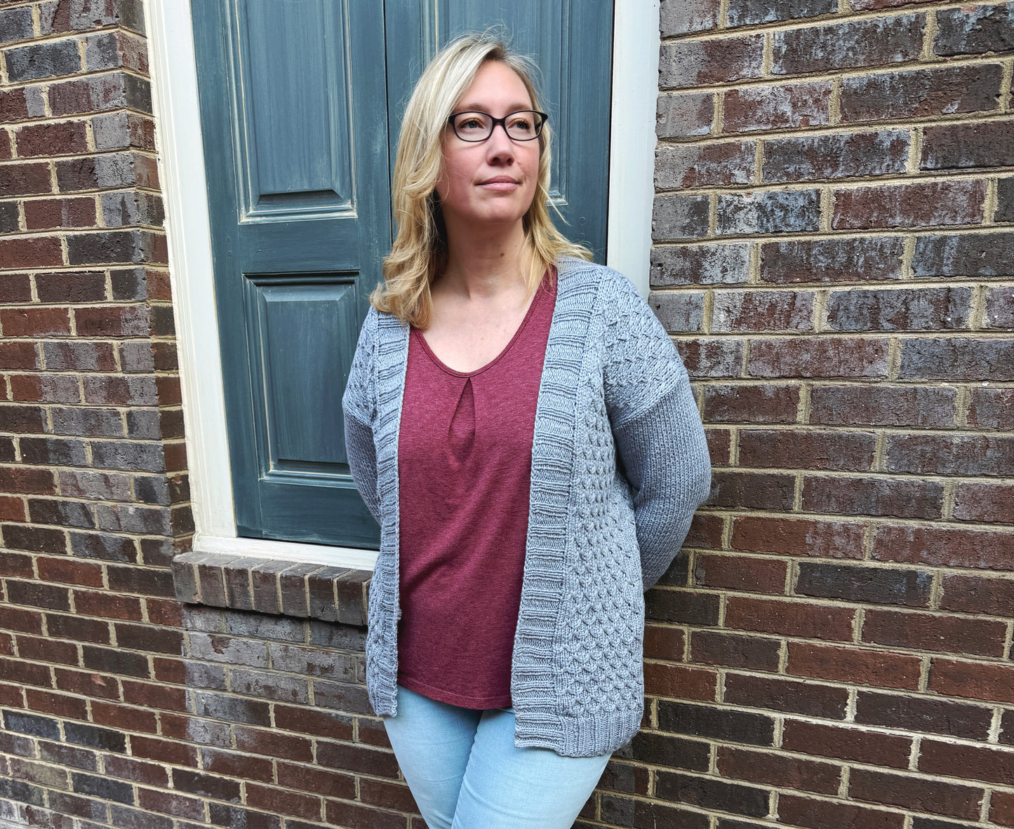 Textured Drop Shoulder Cardigan