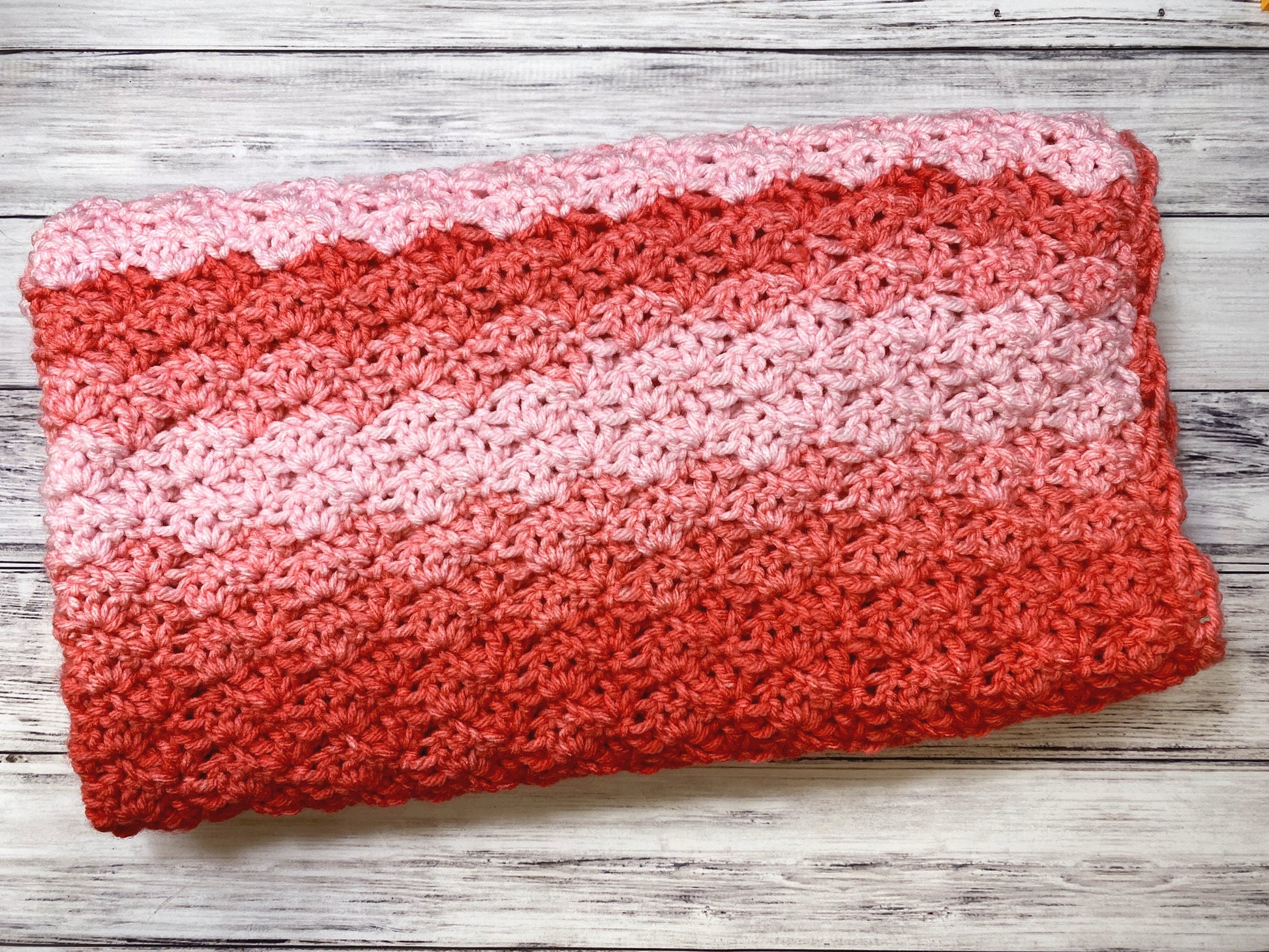 Easy Ombre Crochet Chevron Blanket (Free Pattern) - love. life. yarn.