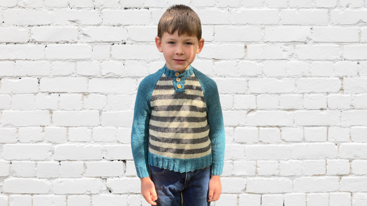 Kid's Knitted Henley Sweater