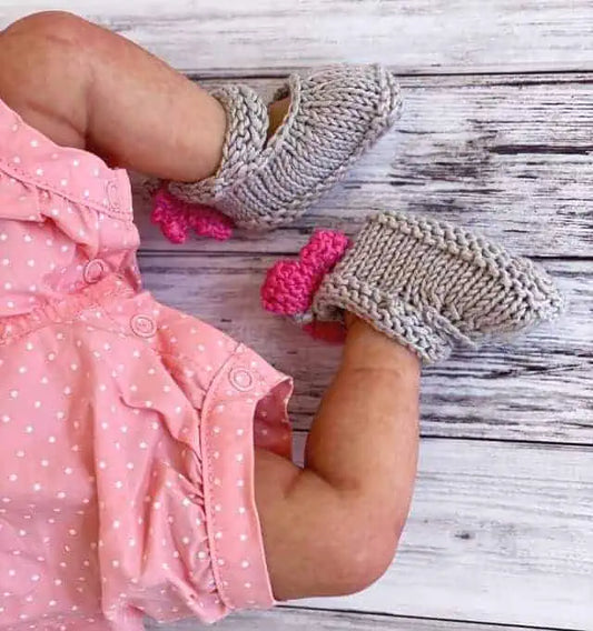 Butterfly Knit Baby Booties