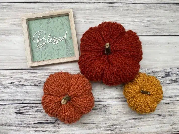 Basketweave Knit Pumpkins