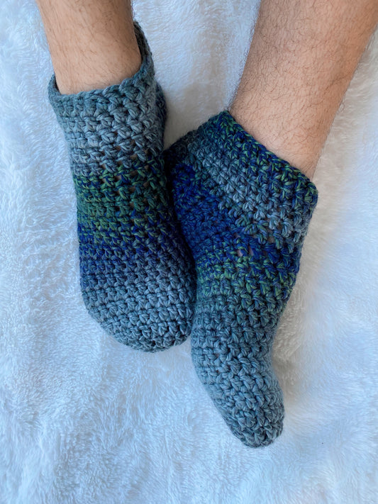Men's Bulky Crochet Slipper Socks