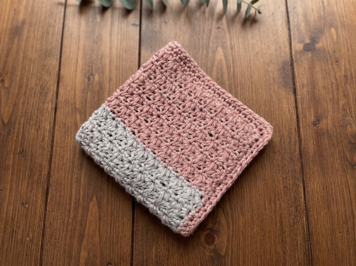 Mixed Cluster Stitch Crochet Dishcloth