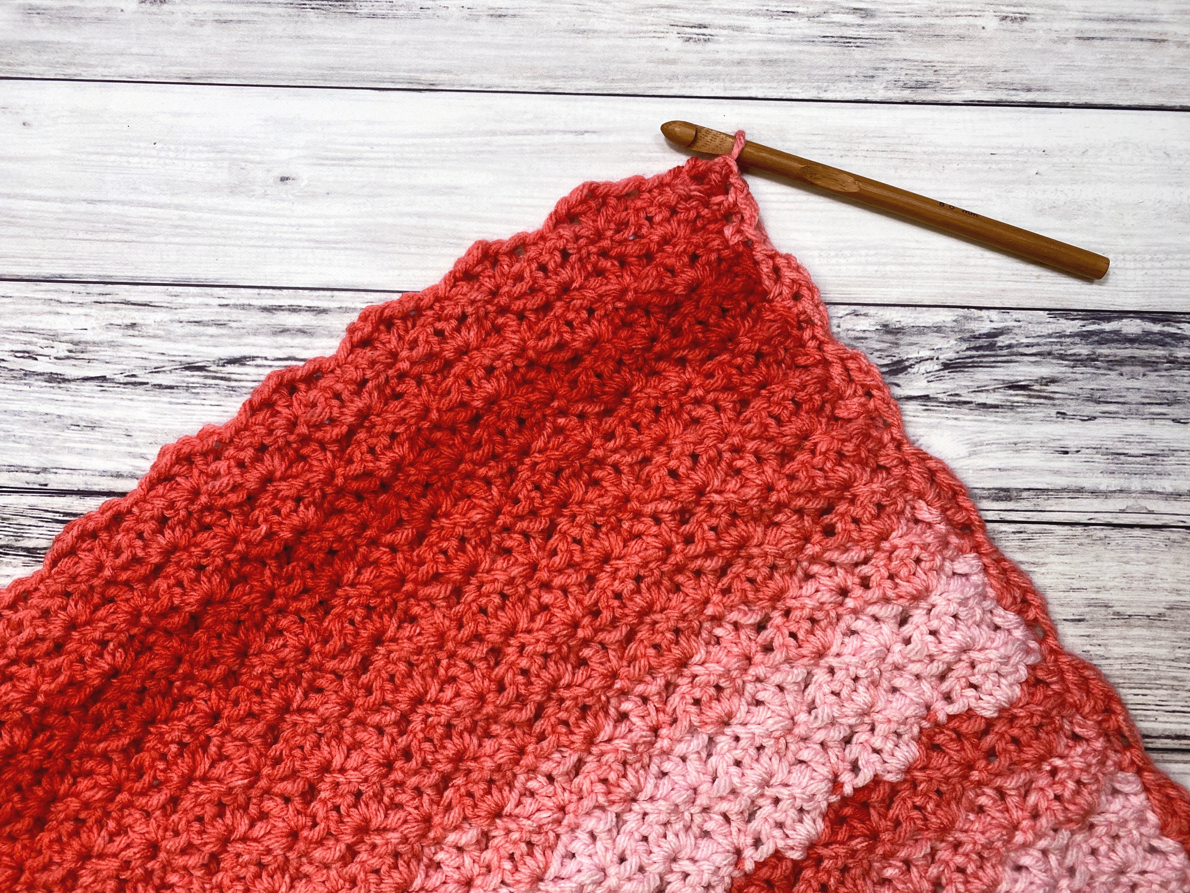 Shell stitch blanket crochet hot sale