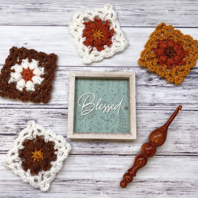 Small Floral Crochet Square