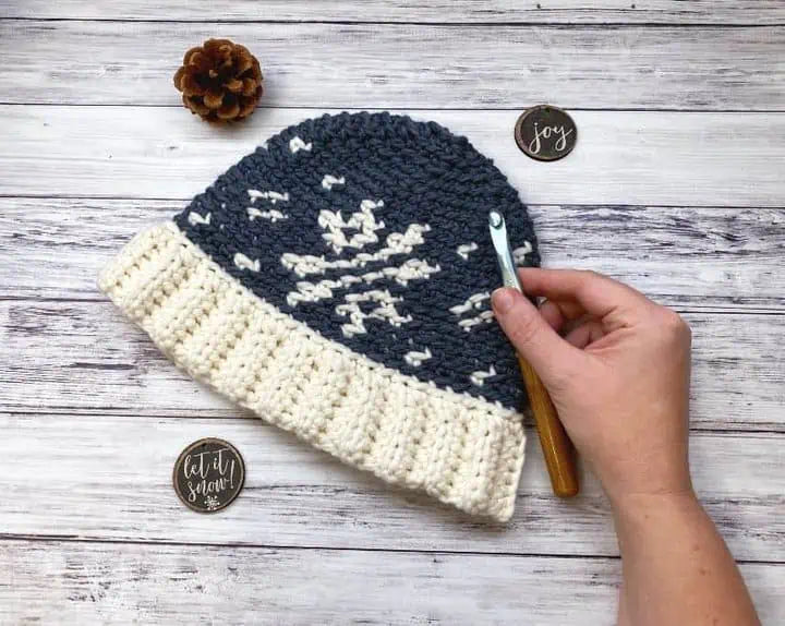 Snowflake Crochet Winter Hat