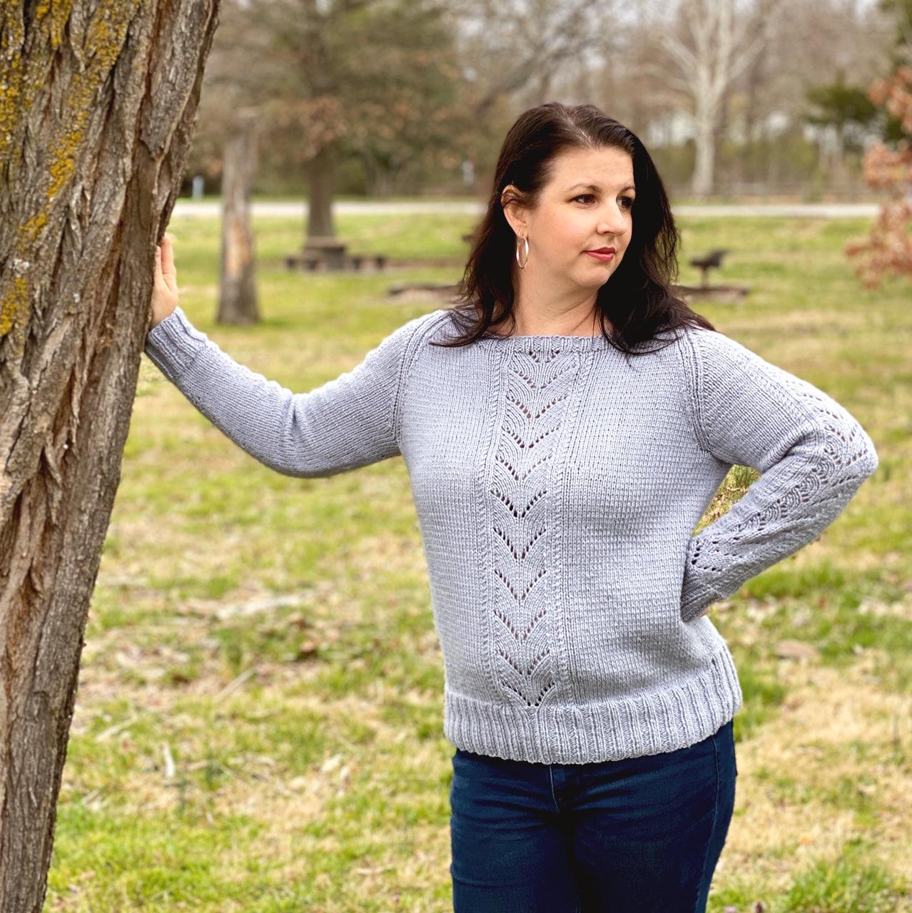 Touch of Lace Knit Sweater Pattern