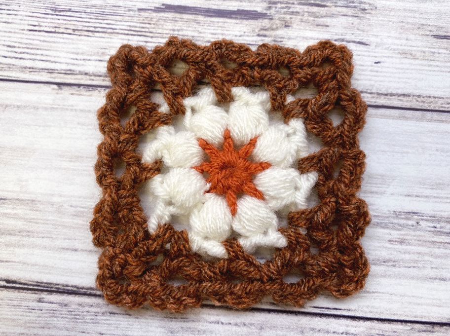 Small Floral Crochet Square