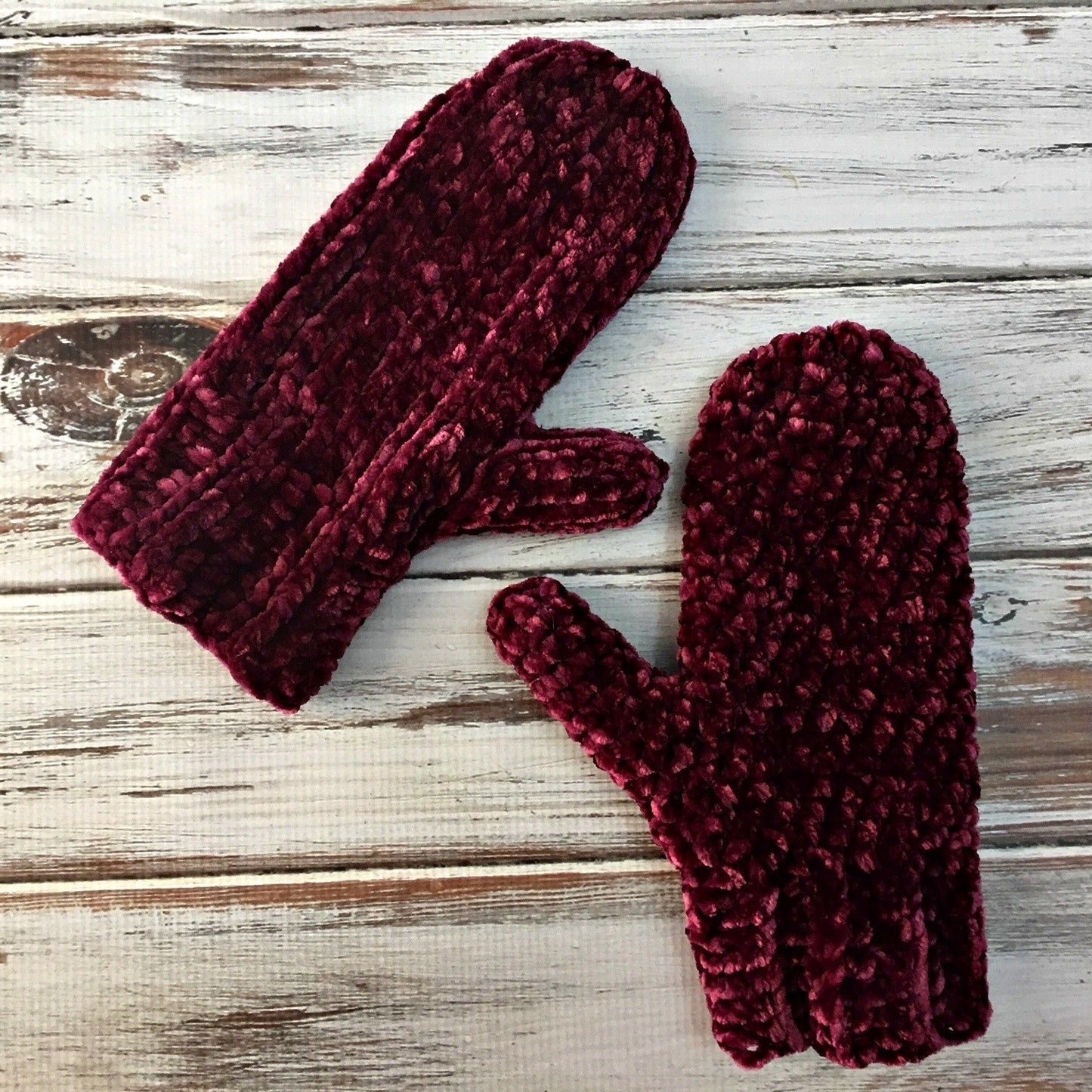 Crochet Velvet Mittens
