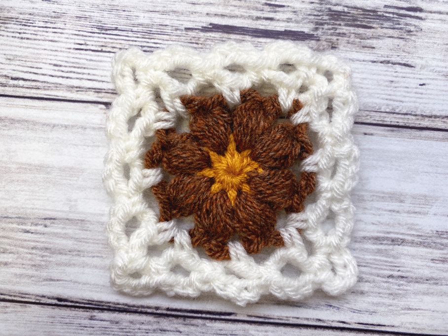 Small Floral Crochet Square