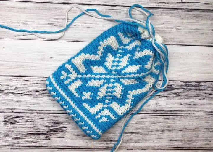 Snowflake Crochet Gift Bag