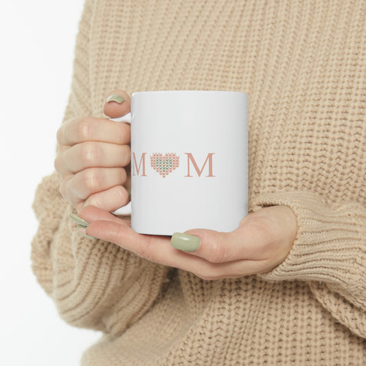 Knitted Heart Mom Mug
