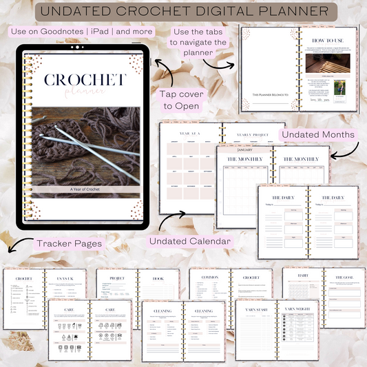 Rose Gold Digital Crochet Planner