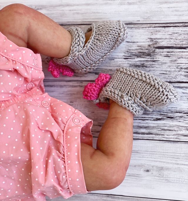 Knit Butterfly Baby Booties