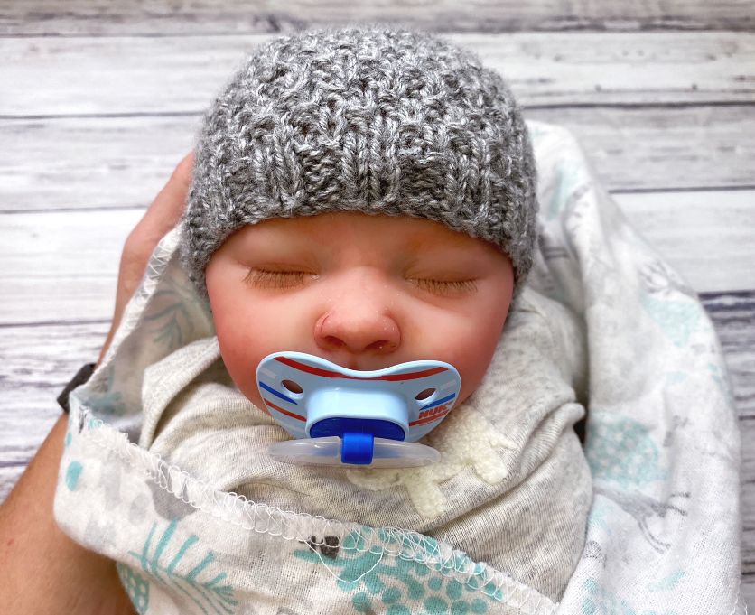 Seed Stitch Newborn Knitted Hat